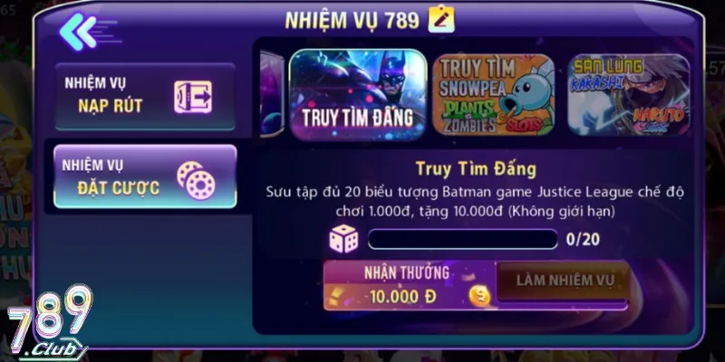 Hoàn cược 789Club hấp dẫn tại nhiều trò chơi ăn khách